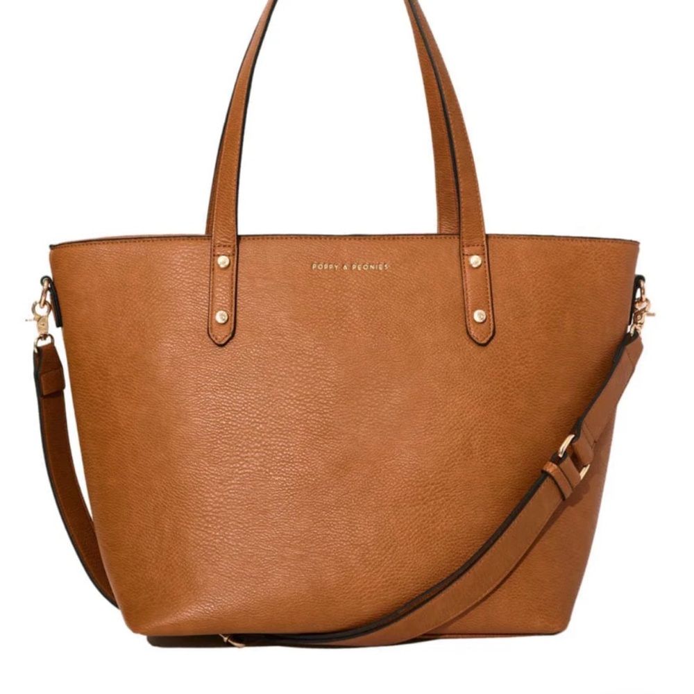 Poppy & Peonies Go-Getter Cognac Tote